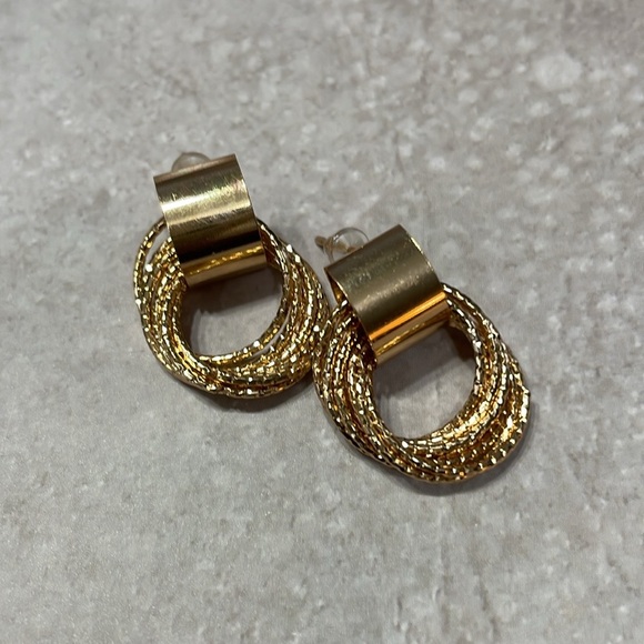 Anthropologie Gold Hoops - Picture 6 of 8